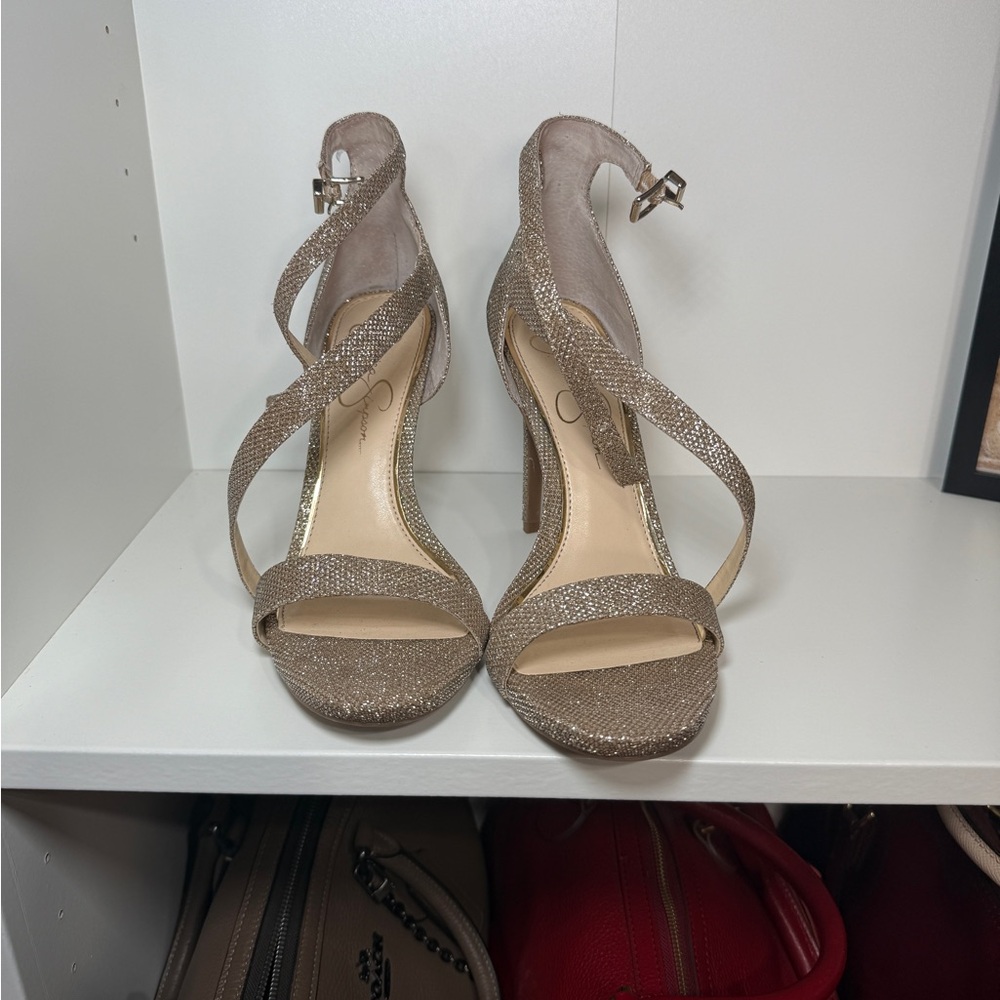 Strappy sparkly Jessica Simpson heel